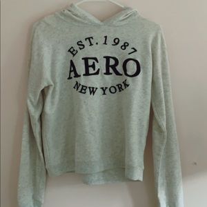 White&grey Aeropostale sweatshirt with hood! 🤍